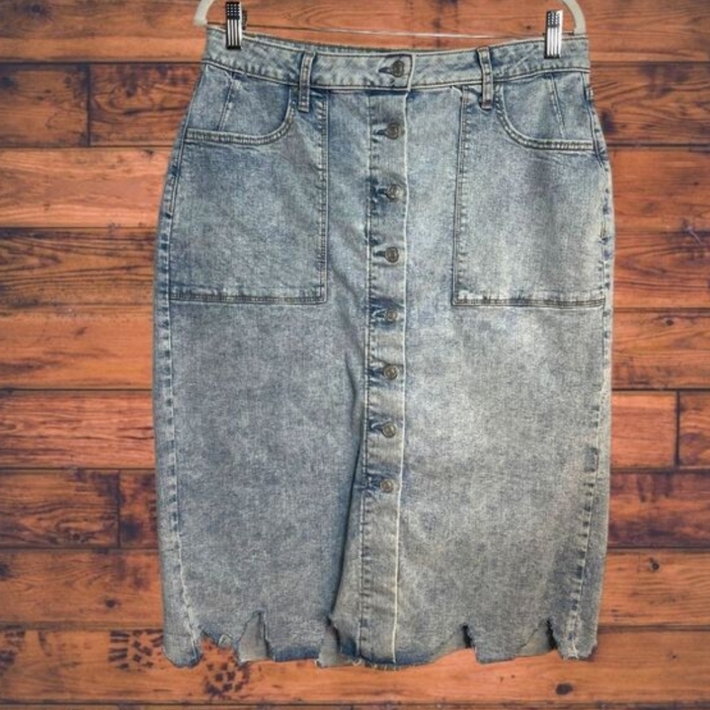 Sonoma Gray Button-Front Pencil Skirt Sz 14
